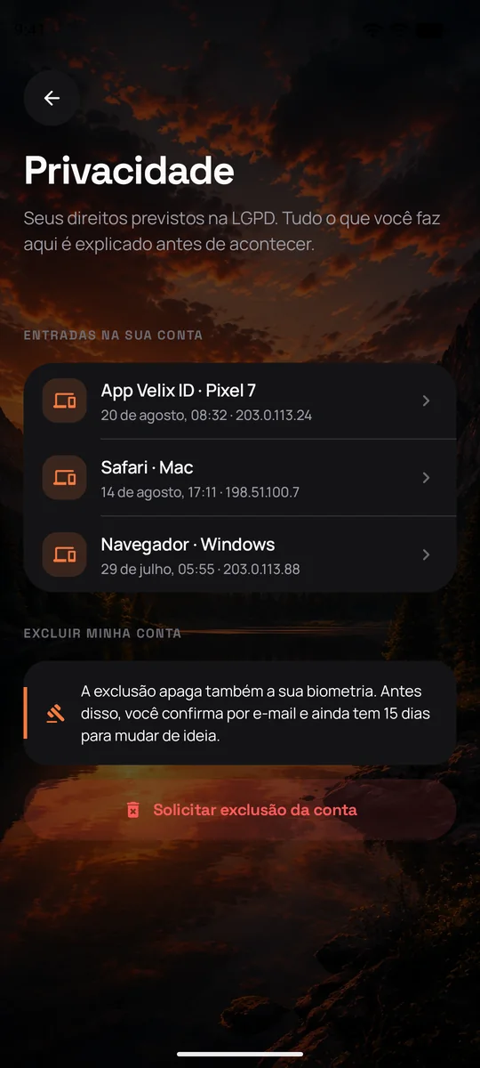 Exclusão, quando quiser