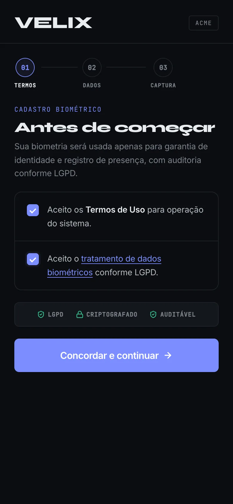 A pessoa se cadastra